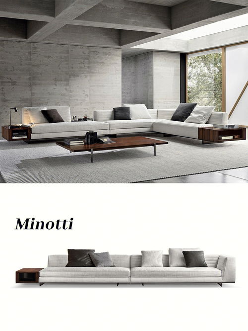 译美家居用品 Minotti2021款组合沙发 意式简约